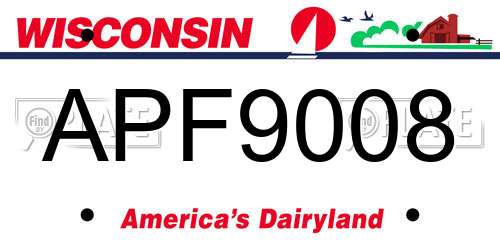 APF9008 Wisconsin License Plate