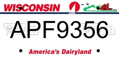 APF9356 Wisconsin License Plate