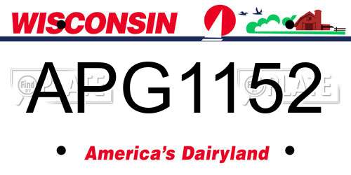 APG1152 Wisconsin License Plate