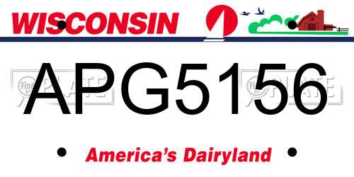 APG5156 Wisconsin License Plate