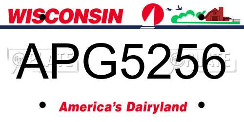 APG5256 Wisconsin License Plate