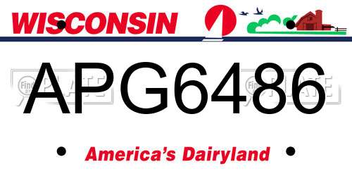 APG6486 Wisconsin License Plate