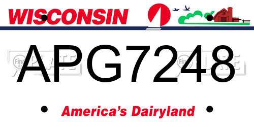 APG7248 Wisconsin License Plate
