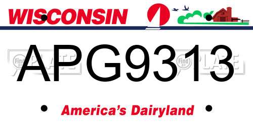 APG9313 Wisconsin License Plate