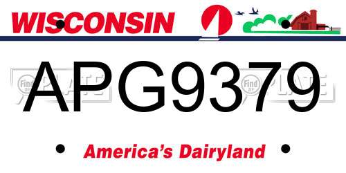 APG9379 Wisconsin License Plate
