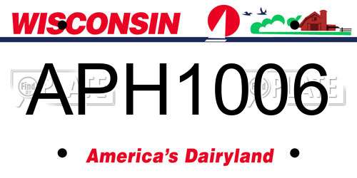 APH1006 Wisconsin License Plate