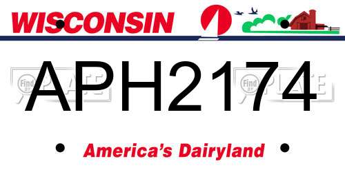 APH2174 Wisconsin License Plate