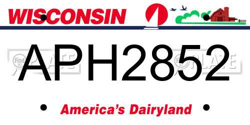 APH2852 Wisconsin License Plate
