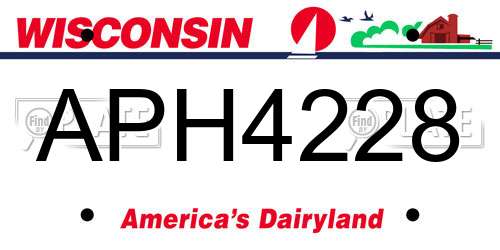 APH4228 Wisconsin License Plate