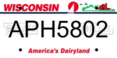 APH5802 Wisconsin License Plate
