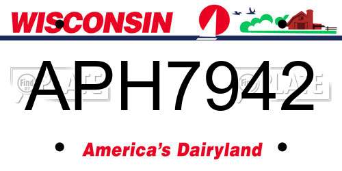 APH7942 Wisconsin License Plate