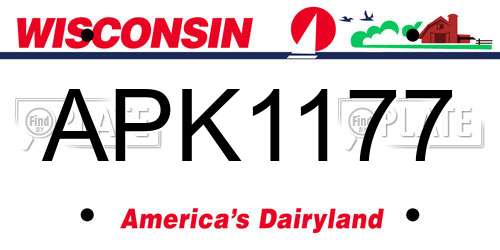 APK1177 Wisconsin License Plate