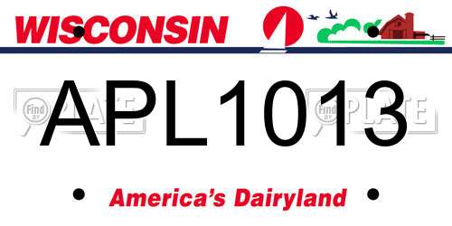 APL1013 Wisconsin License Plate