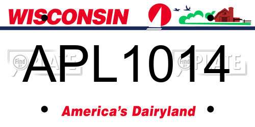 APL1014 Wisconsin License Plate