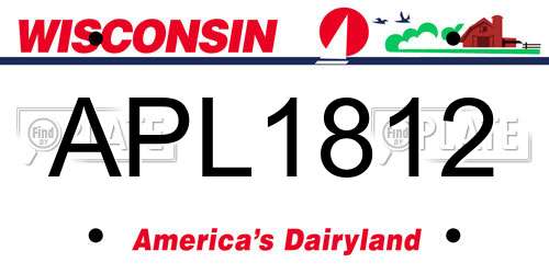 APL1812 Wisconsin License Plate