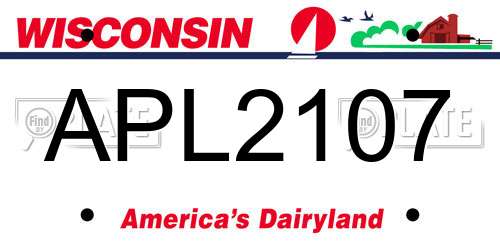 APL2107 Wisconsin License Plate