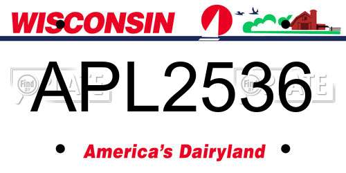 APL2536 Wisconsin License Plate