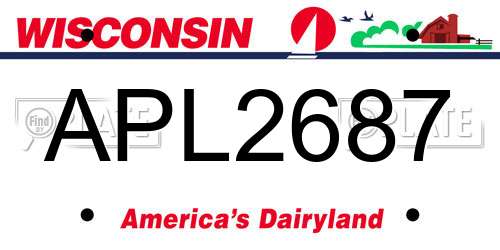 APL2687 Wisconsin License Plate