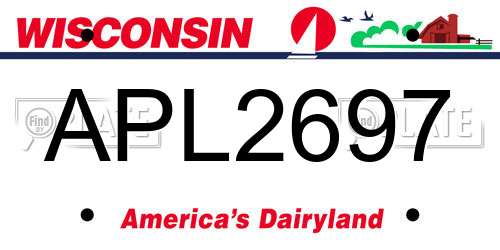 APL2697 Wisconsin License Plate