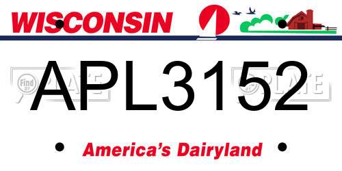 APL3152 Wisconsin License Plate