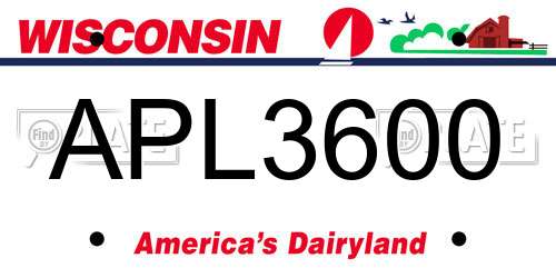 APL3600 Wisconsin License Plate
