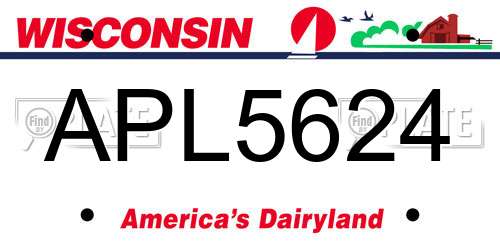 APL5624 Wisconsin License Plate