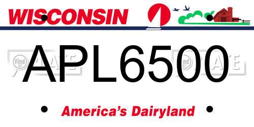APL6500 Wisconsin License Plate