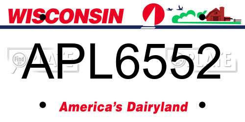 APL6552 Wisconsin License Plate