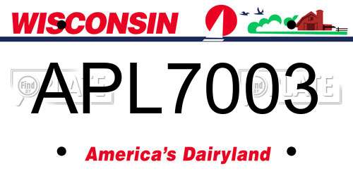 APL7003 Wisconsin License Plate