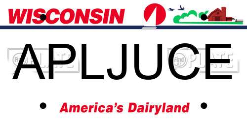 APLJUCE Wisconsin License Plate
