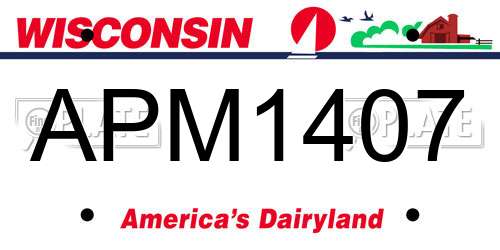 APM1407 Wisconsin License Plate