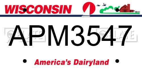 APM3547 Wisconsin License Plate