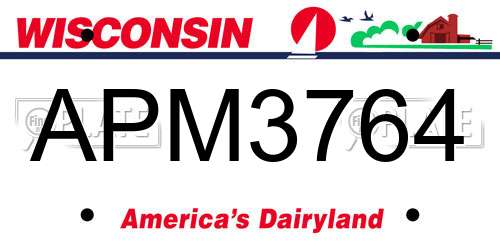 APM3764 Wisconsin License Plate