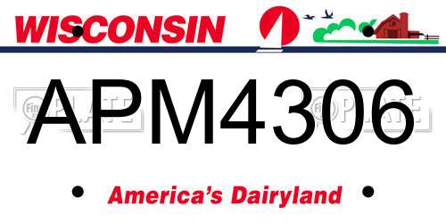 APM4306 Wisconsin License Plate