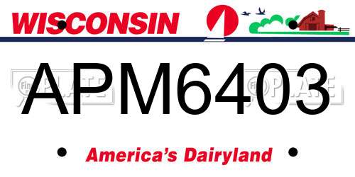 APM6403 Wisconsin License Plate