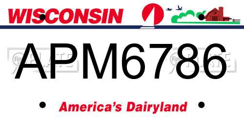 APM6786 Wisconsin License Plate