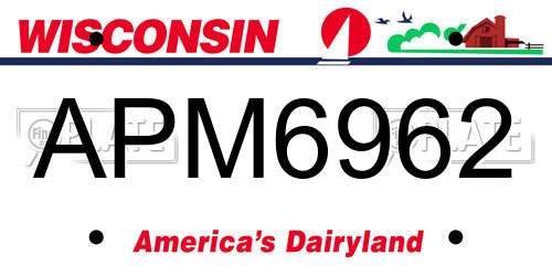APM6962 Wisconsin License Plate