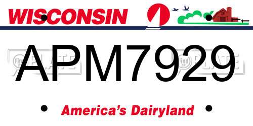 APM7929 Wisconsin License Plate