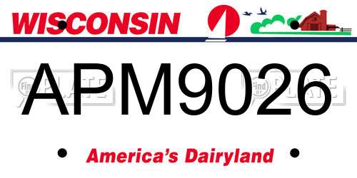 APM9026 Wisconsin License Plate