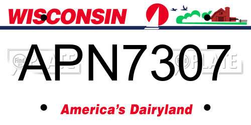 APN7307 Wisconsin License Plate