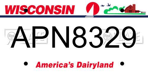 APN8329 Wisconsin License Plate