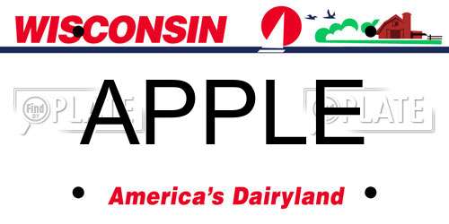 APPLE Wisconsin License Plate