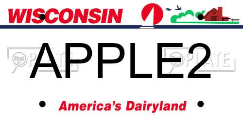 APPLE2 Wisconsin License Plate