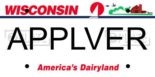 APPLVER Wisconsin License Plate