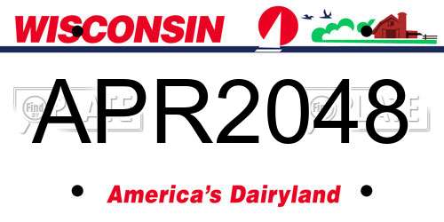 APR2048 Wisconsin License Plate