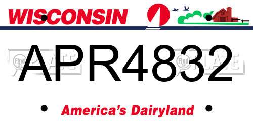 APR4832 Wisconsin License Plate