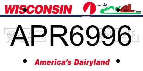 APR6996 Wisconsin License Plate
