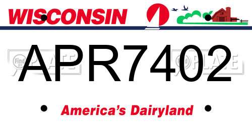 APR7402 Wisconsin License Plate