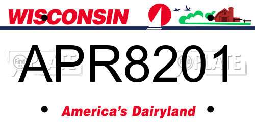 APR8201 Wisconsin License Plate