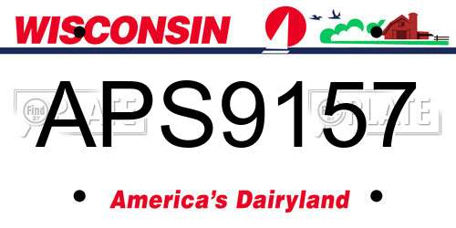 APS9157 Wisconsin License Plate